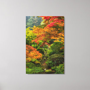 Japanse Tuinen In De Herfst In Portland, Oregon 3 Canvas Afdruk