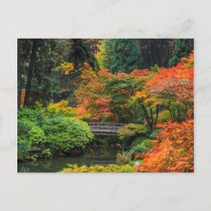 Japanse tuinen in de herfst in Portland, Oregon 5 Briefkaart