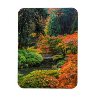 Japanse tuinen in de herfst in Portland, Oregon 5 Magneet