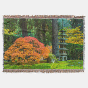 Japanse tuinen in de herfst in Portland, Oregon Deken
