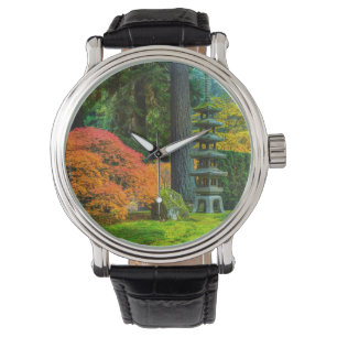 Japanse tuinen in de herfst in Portland, Oregon Horloge