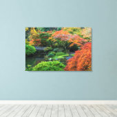 Japanse tuinen in het najaar van Portland, Oregon  Canvas Afdruk (Insitu (Houten vloer))