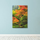 Japanse tuinen in het najaar van Portland, Oregon Canvas Afdruk (Insitu (Houten vloer))