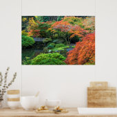 Japanse tuinen in het najaar van Portland, Oregon  Poster (Keuken)