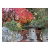 Japanse tuinlantaarn en herfstleien foto afdruk (Voorkant)