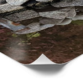 Japanse tuinlantaarn en rode bladeren glanzend perfect poster (Hoek)