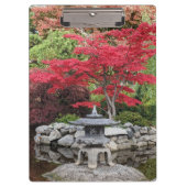 Japanse tuinlantaarn en rode mapelbladeren klembord (Voorkant)
