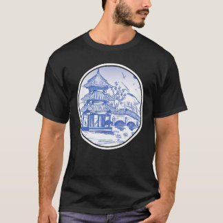 Japanse tuinlijn Japanse tempel Japanse esthet T-shirt