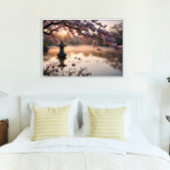 Japanse Tuinvijver Met Kersenbloesem Boom Poster