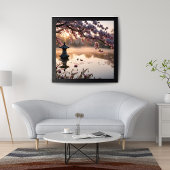 Japanse Tuinvijver Met Kersenbloesem Boom Poster