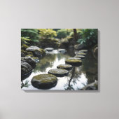 Japanse Tuinvijver met Zen Stones Canvas Afdruk (Voorkant)