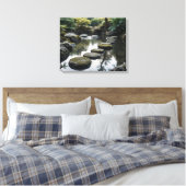 Japanse Tuinvijver met Zen Stones Canvas Afdruk (Insitu (Slaapkamer))