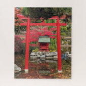 Japanse Tuinvijver Rood Toriihek Legpuzzel (Verticaal)