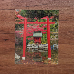 Japanse Tuinvijver Rood Toriihek Legpuzzel