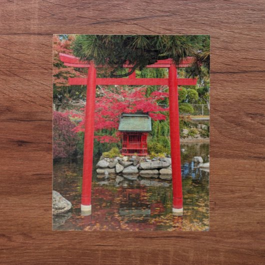 Japanse Tuinvijver Rood Toriihek Legpuzzel