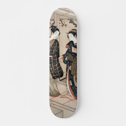 Japanse twee geishas maiko ukiyo-e  persoonlijk skateboard (Voorkant)