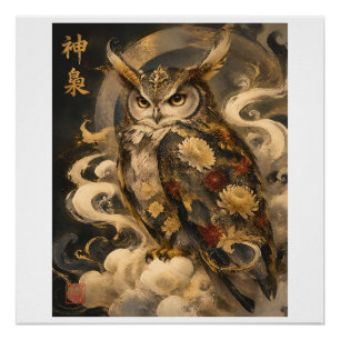 Japanse Uil Kunst Traditioneel Uil Beschermer De Perfect Poster