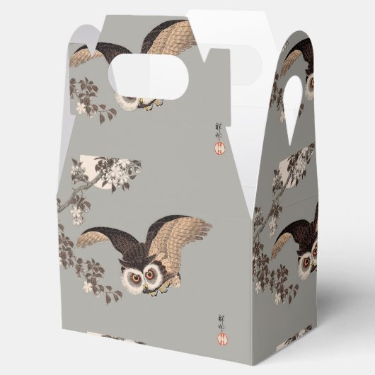 Japanse Uil Nacht Maan Houtsnede Vliegende Nacht Bedankdoosjes (Geopend)