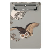 Japanse Uil Nacht Maan Houtsnede Vliegende Nacht Mini Klembord (Voorkant)