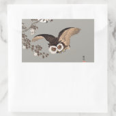 Japanse Uil Nacht Maan Houtsnede Vliegende Nacht Rechthoekige Sticker (Tas)