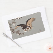 Japanse Uil Nacht Maan Houtsnede Vliegende Nacht Rechthoekige Sticker (Envelop)
