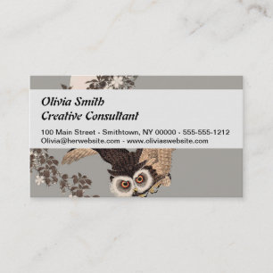 Japanse Uil Nacht Maan Houtsnede Vliegende Nacht Visitekaartje