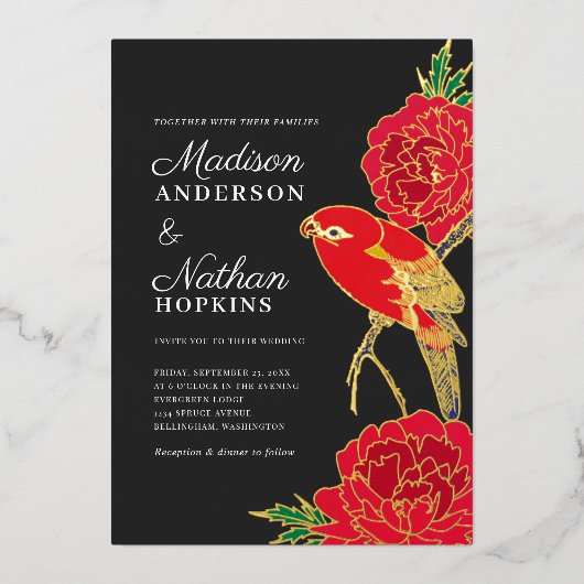 Japanse uitnodiging tot Folie van Ito Jakuchu Wedd (Voorkant)