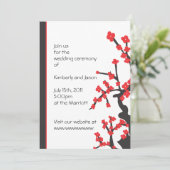 Japanse uitnodiging voor het rode bloesems (Staand voorkant)