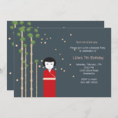 Japanse uitnodiging voor meisjes (Voorkant / Achterkant)