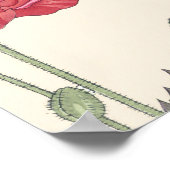  Japanse Ukiyo Art Poppy Flowers Poster (Hoek)