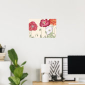  Japanse Ukiyo Art Poppy Flowers Poster (Thuiskantoor)