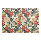 Japanse Ukiyo-E Art Bloemenpatroon Kussensloop (Achterkant)