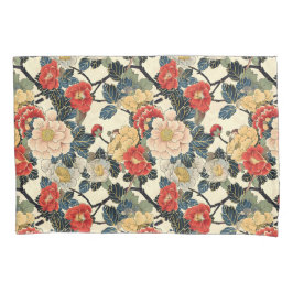 Japanse Ukiyo-E Art Bloemenpatroon Kussensloop