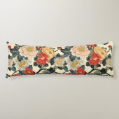 Japanse Ukiyo-E Art Bloemenpatroon Lichaamskussen (Voorkant)
