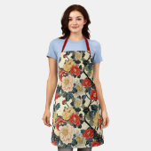 Japanse Ukiyo-E Art Bloemenpatroon Schort (Gedragen)