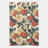 Japanse Ukiyo-E Art Bloemenpatroon Theedoek (Verticaal)