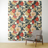 Japanse Ukiyo-E Art Bloemenpatroon Wandkleed (In situ)