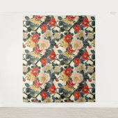 Japanse Ukiyo-E Art Bloemenpatroon Wandkleed (Voorkant)