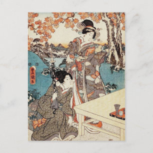 Japanse  ukiyo-e geisha briefkaart