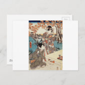 Japanse  ukiyo-e geisha briefkaart (Voorkant / Achterkant)