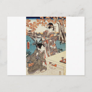 Japanse  ukiyo-e geisha briefkaart