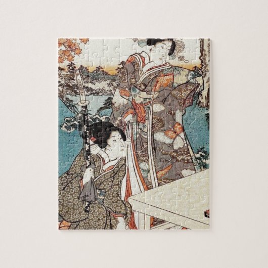 Japanse  ukiyo-e geisha legpuzzel (Verticaal)