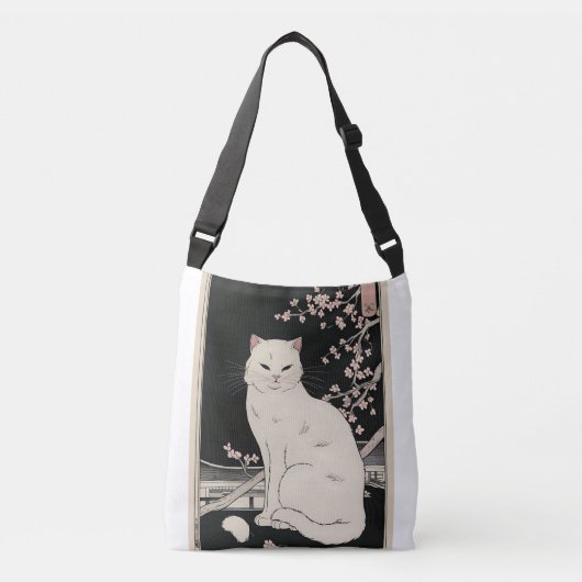 Japanse ukiyo e kat kunst crossbody tas (Voorkant)