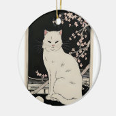Japanse ukiyo e kat kunst keramisch ornament (Links)