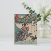 Japanse  Ukiyo-e Lady Mountain Scene Briefkaart (Staand voorkant)