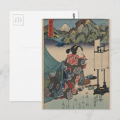 Japanse  Ukiyo-e Lady Mountain Scene Briefkaart (Voorkant / Achterkant)
