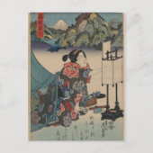 Japanse  Ukiyo-e Lady Mountain Scene Briefkaart (Voorkant)