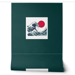 Japanse Ukiyo-e Oceaan Golven Glad Behang