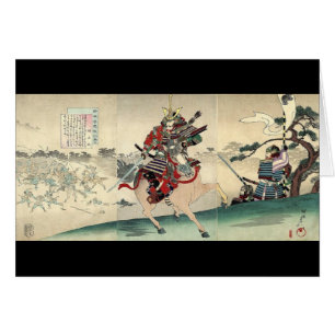 Japanse ukiyo-e paard ridder krijger samoerai