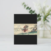 Japanse ukiyo-e paard ridder krijger samoerai briefkaart (Staand voorkant)